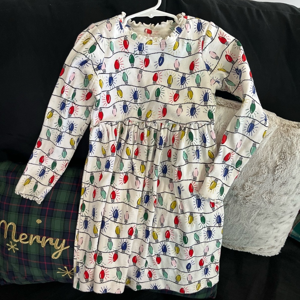 Hannah Anderson Festive Holiday Lights Print Dress